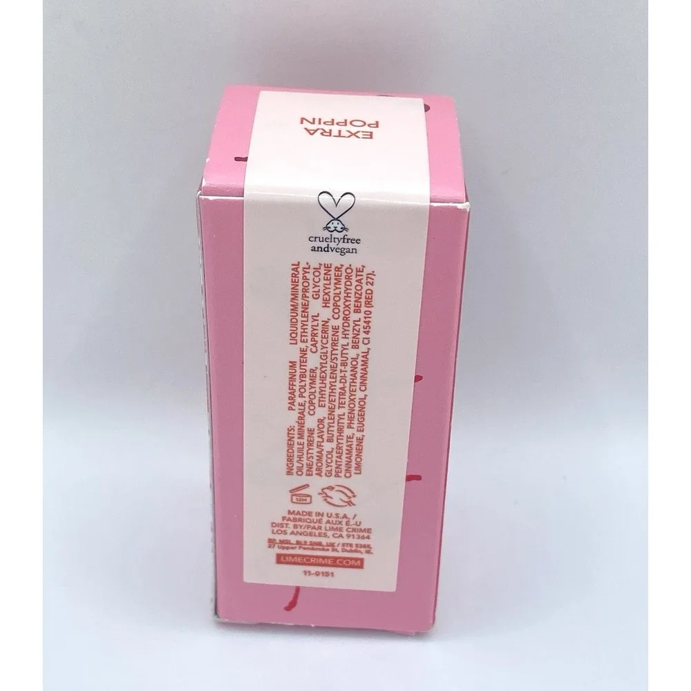 Lime Crime Wet Cherry Lip Gloss Extra Poppin MINI .04 oz NEW